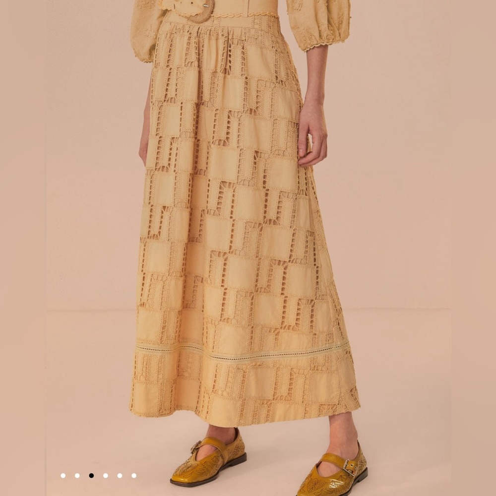 Farm Rio Sand Crochet Midi Skirt - Picture 4 of 9